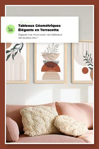 Tableaux Géométriques Élégants en Terracotta